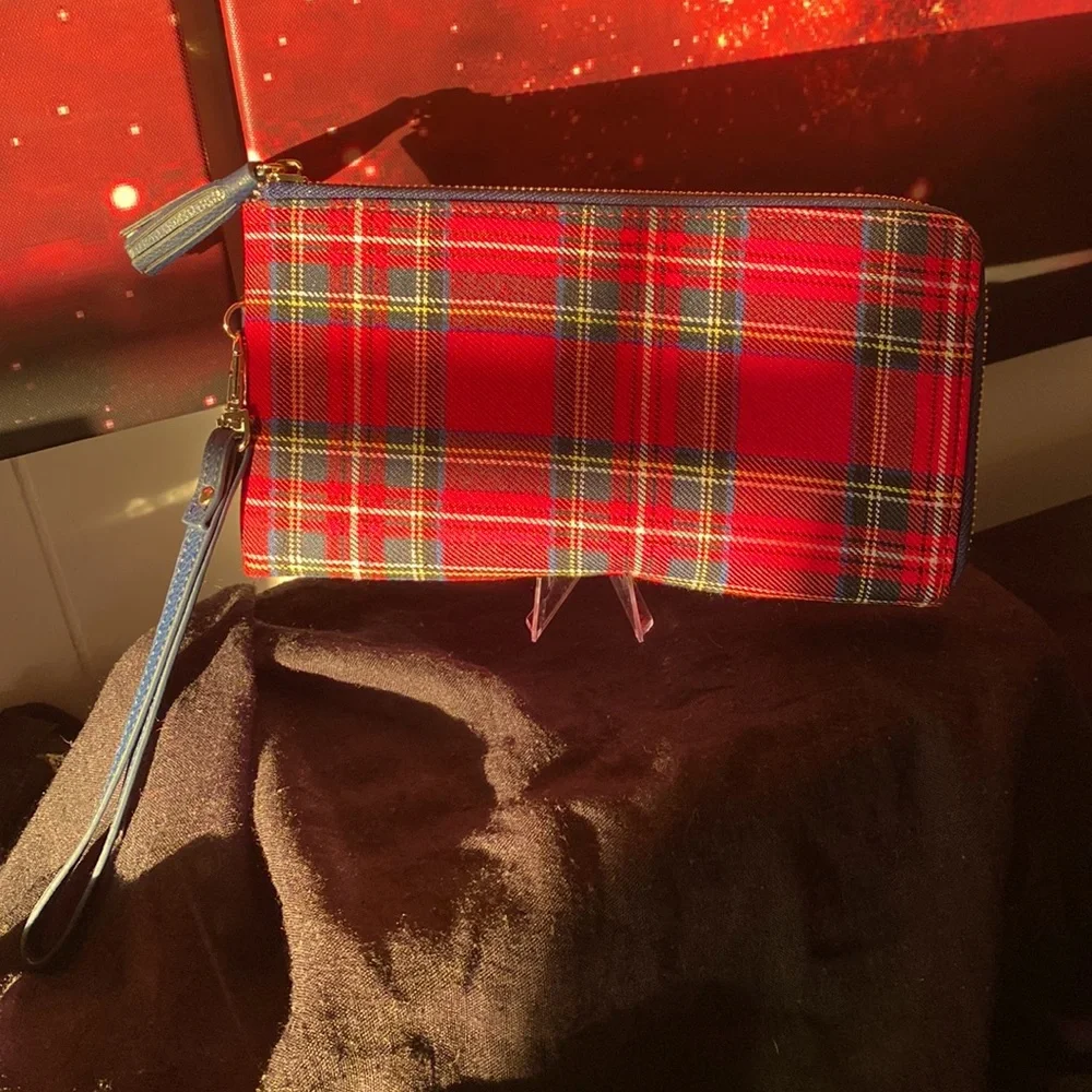 Lands’ End Plaid Wristlet